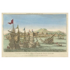 Antique Naval Battle Off St. François (Campeche, Mexico), ca. 1780