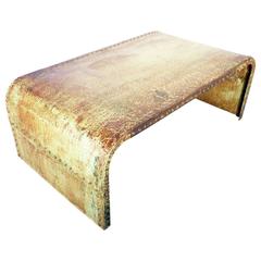 Industrial Design Couch or Sofa Table, Sheet Metal of a Tanker