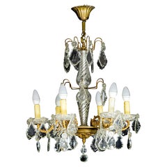 Six Lights Louis XV Style Crystal Chandelier