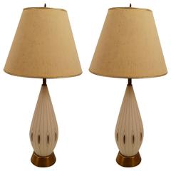 Pair of Glass Teardrop Table Lamps