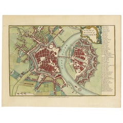 Carte ancienne de Dresde, Allemagne par J. Stockdale, 1800