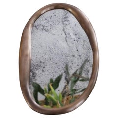 Seoul Wall Mirror with Cast Bronze Frame And Stained Mirror by Vogel Studio