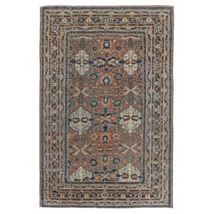 Doris Leslie Blau Alfombra Persa Antigua Tabriz Hecha a Mano Tamaño Ajustado