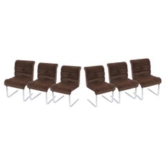 Vintage Cantilevered Lugano Dining Chairs By Leon Rosen For Pace Italy Set /Six