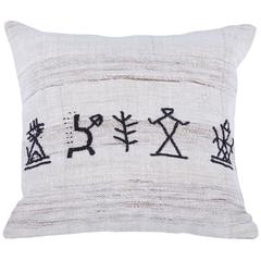 Pillow with a New Design on a Vintage Anatolian Nomadic Kilim, by Seref Ozen