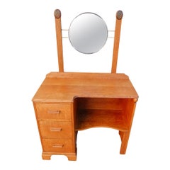 Coiffeuse / Coiffeuse anglaise compacte Arts & Crafts des années 1920
