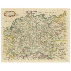 Decorative Hand-Colored Map of Germany by Nicolas Sanson, 1648