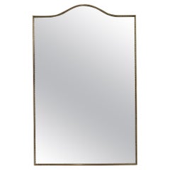 Vintage Italian Wall Mirror with Brass Frame and Beading (circa 1960s)
