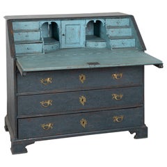 Antique Swedish Painted Oak Secretary Bureau circa 1800's