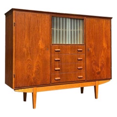 Dänisches Highboard aus Teakholz und Eiche, 1960er Jahre, Dänemark