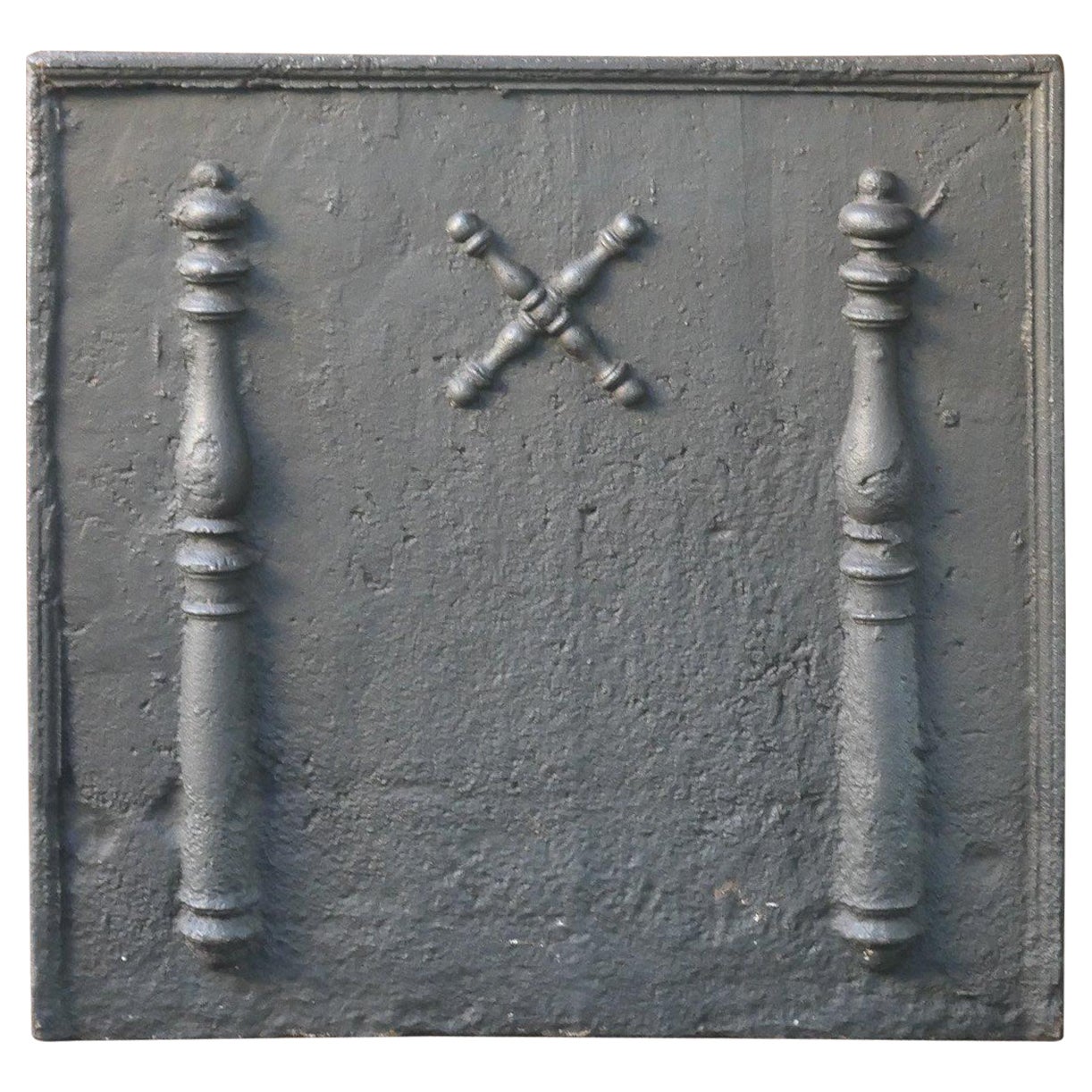17th-18th Century French Louis XIV 'Saint Andrew's Cross' Fireback / Backsplash