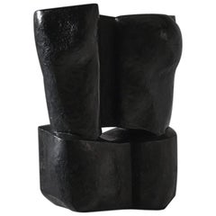 Gran escultura abstracta de bronce "Torse en deux volumes" de Sergio Storel, 1969