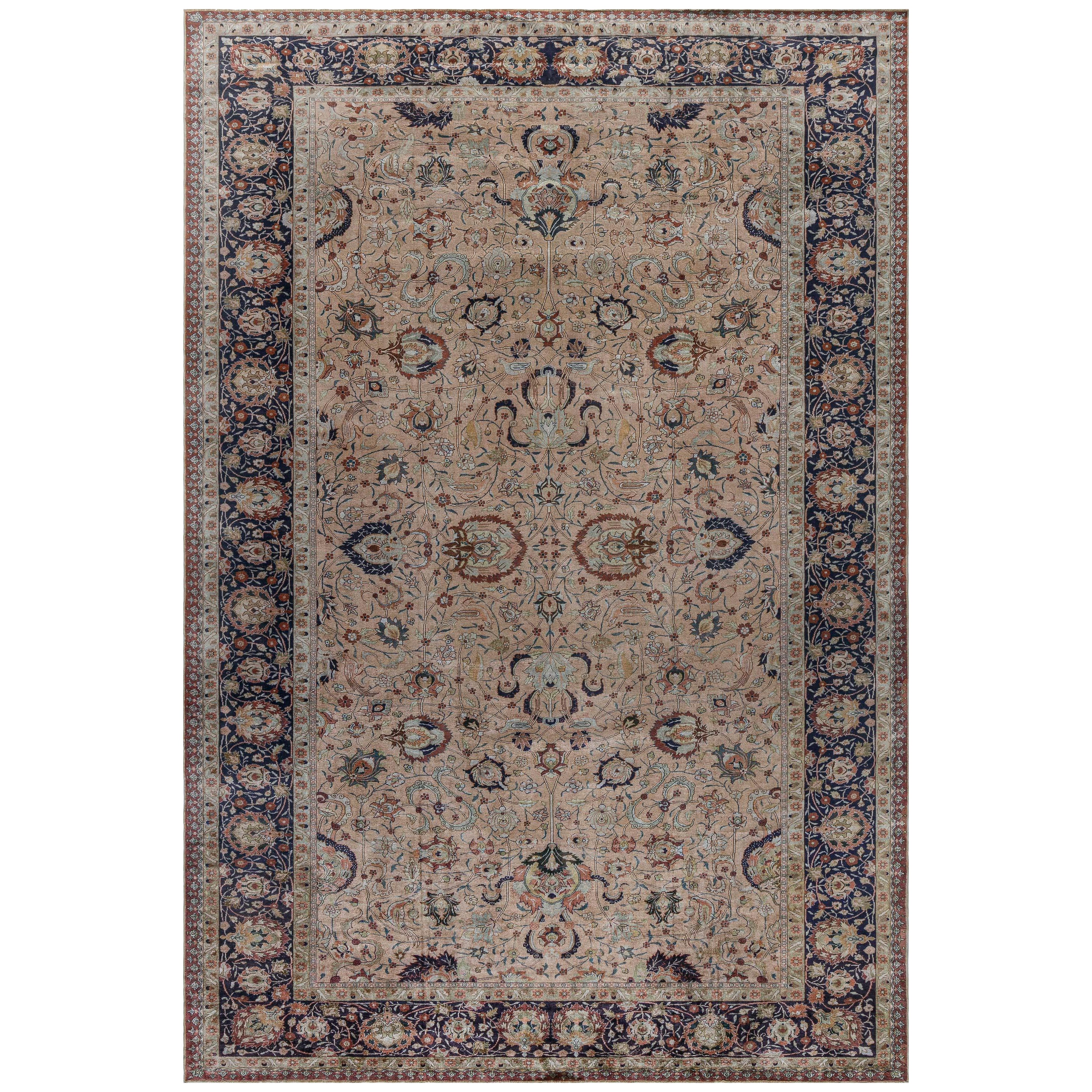 Doris Leslie Blau Antique Silk Turkish Rug For Sale