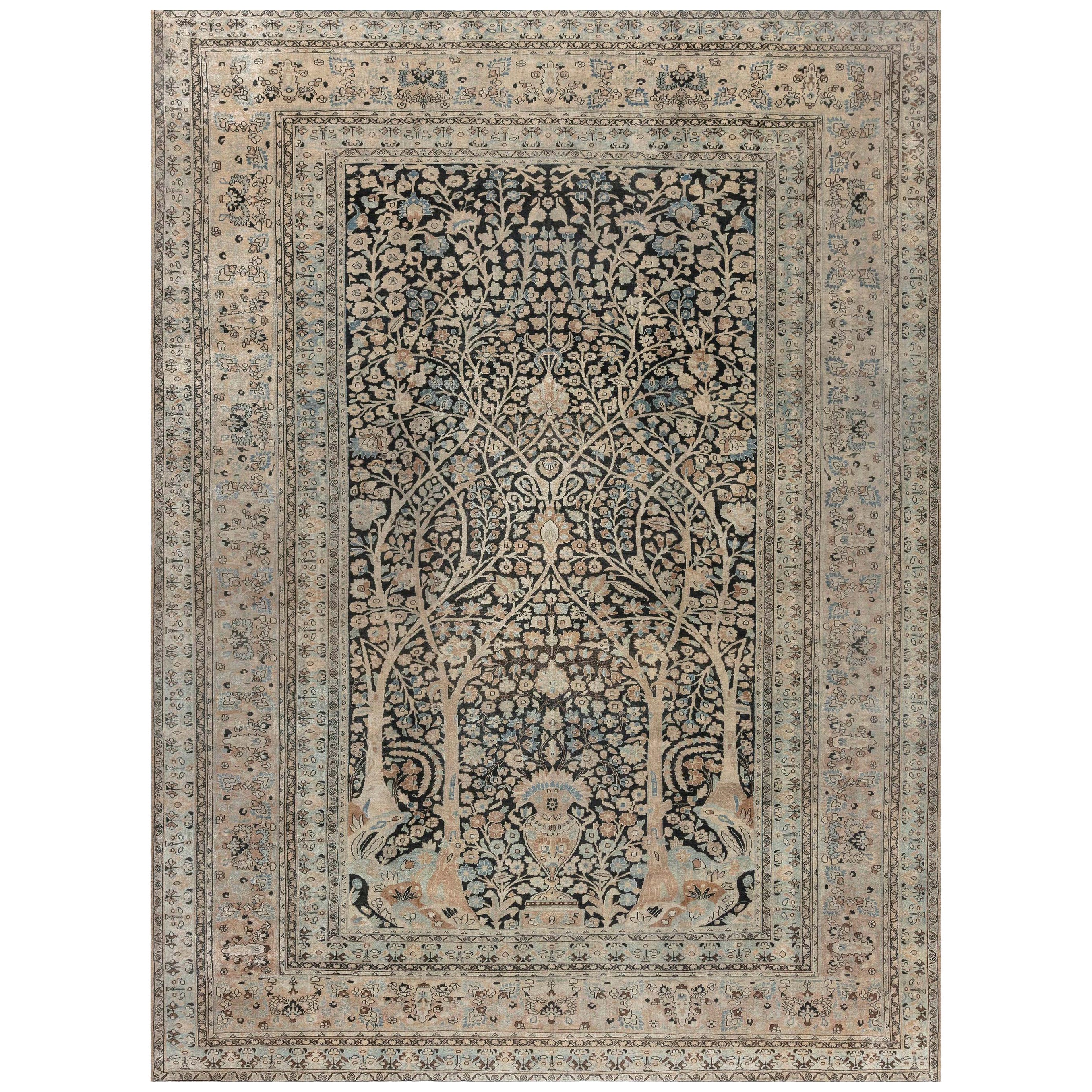 Doris Leslie Blau 19th Century Persian Tabriz Botanic Wool Rug