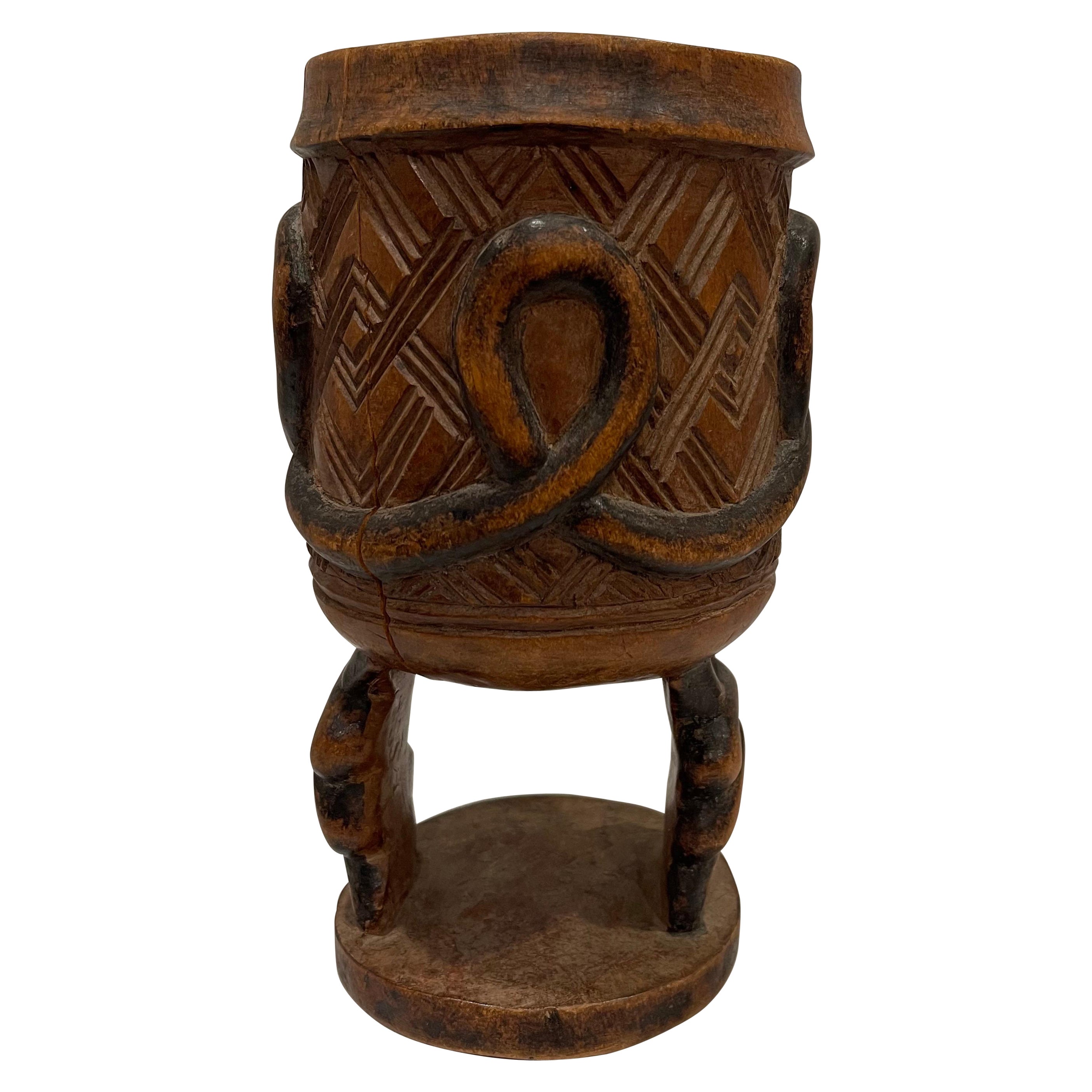 1970s African Carved Wooden Ceremonial Cup