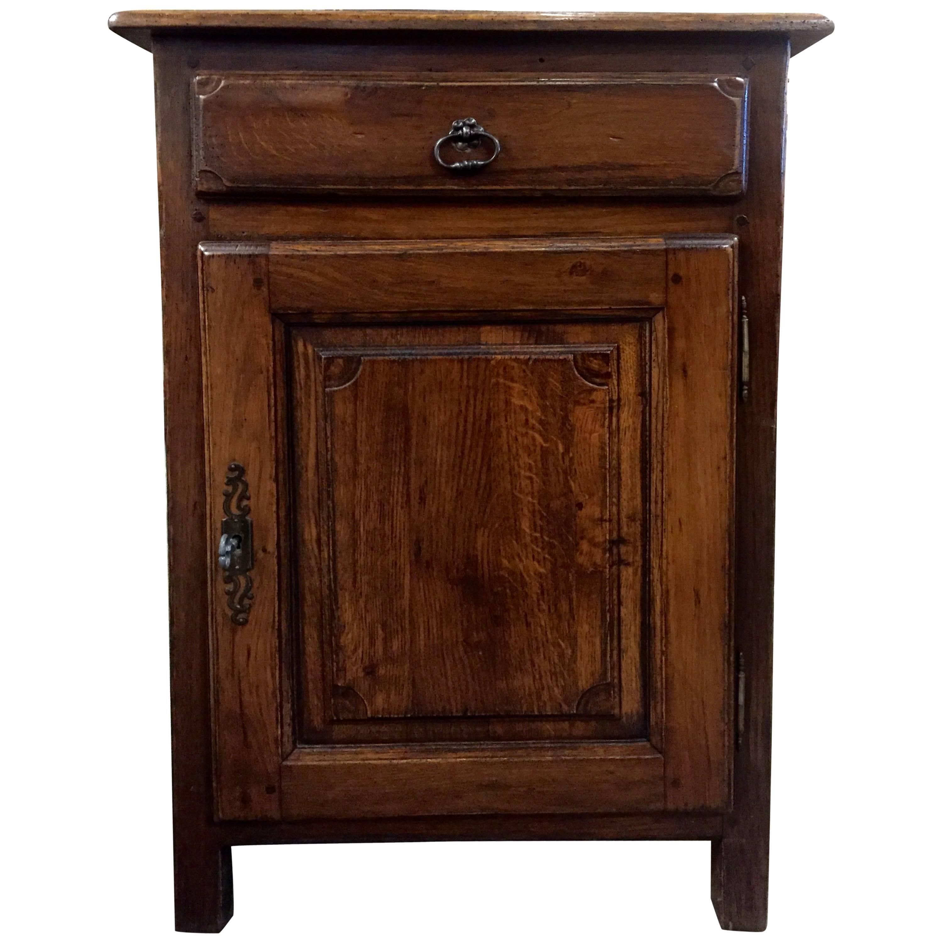 Rustic Louis XIV Style 19th Century French Jam Cabinet Handmade of Oak