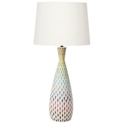 Lampada da tavolo Aldo Bitossi, Ceramica, Multicolore, Piume, Firmata