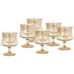 Retro Dorothy C. Thorpe Gold Fleck Shrimp Cocktail Glasses