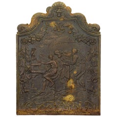 Plaque de cheminée en fonte française du XVIIIe siècle