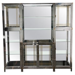 Vintage Modular Chrome and Brass Modular Display Case