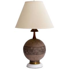 Raymor Italian Ceramic Sphere Lamp 7