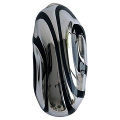 Banded I Contemporary Sculptural Silver and Black Mirror by Homa