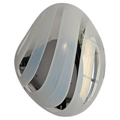 Banded II Contemporary Sculptural Silver and White Mirror by Homa
