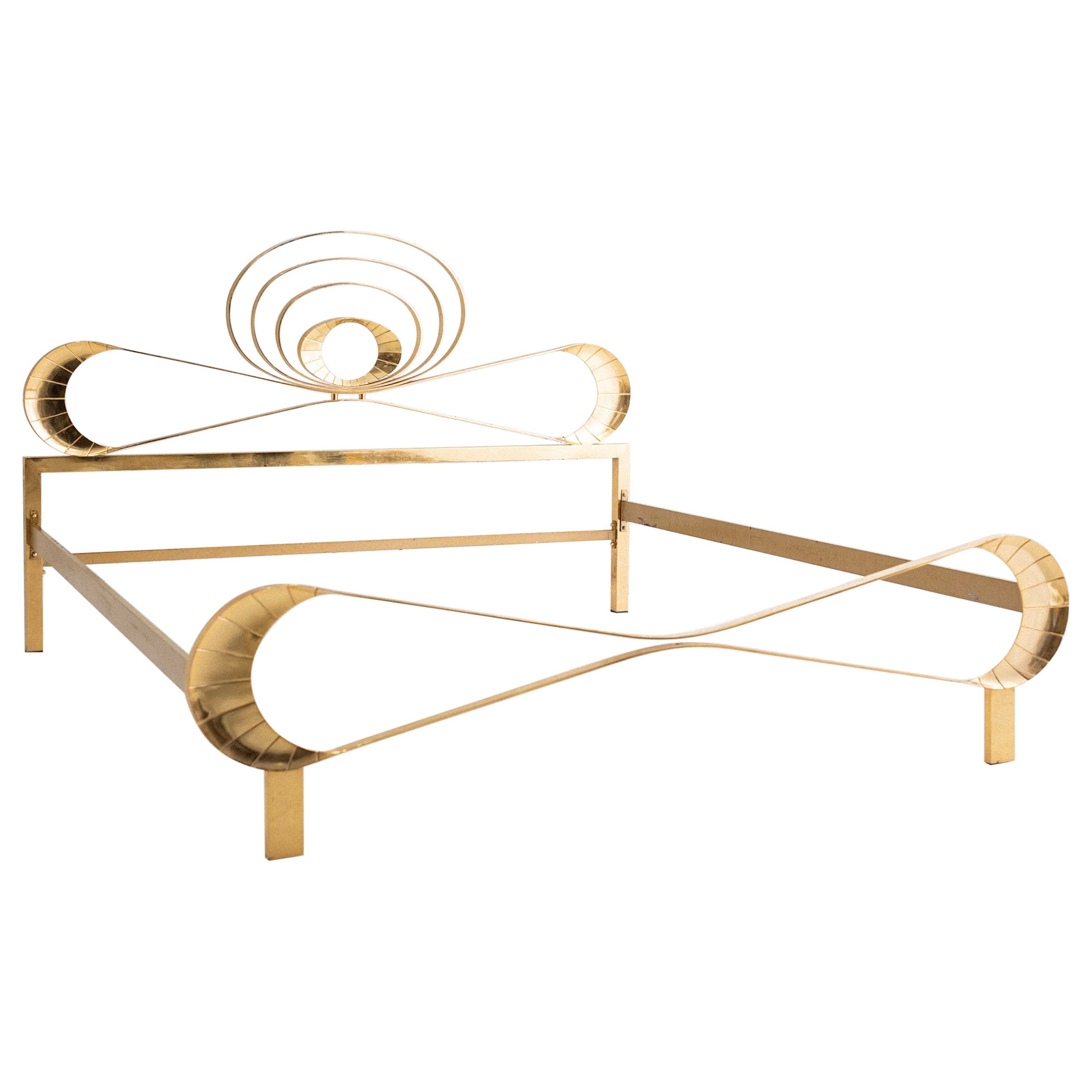 Mid Century Italienisch Gold Bettgestell