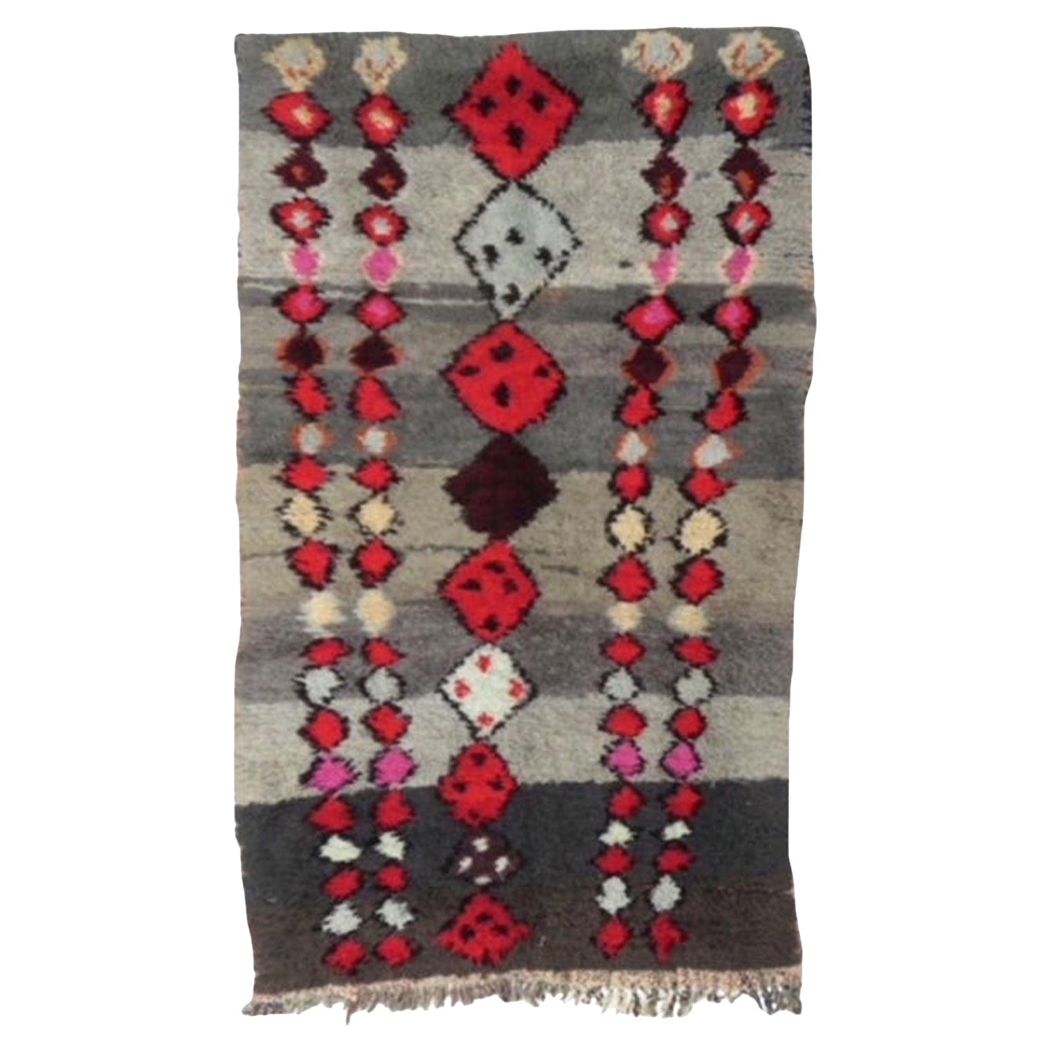 1960s Moroccan Ourika Rug  3'9 x 7'8 For Sale