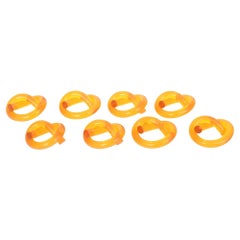 Vintage Dorothy Thorpe Amber Lucite Twisted Pretzel Napkin Rings Set of Eight