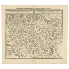 Carte ancienne du Swabia et de la Bavière en Allemagne, 1628