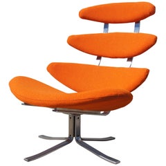 Vintage Corona Chair, Model EJ-5, by Poul M. Volther for Erik Jørgensen