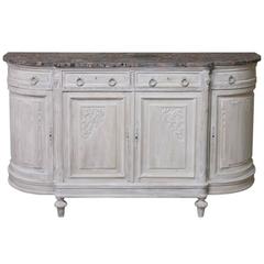 Lois XVI French Painted Marble-Top Buffet