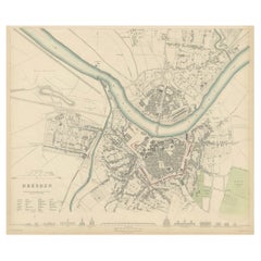 Dresden Germany, Old Town Plan by Baldwin & Cradock 1833