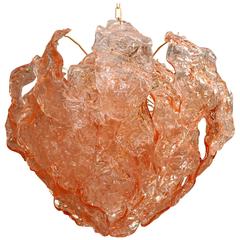 Mazzega Pink Bent Leaves Cake Chandelier 7