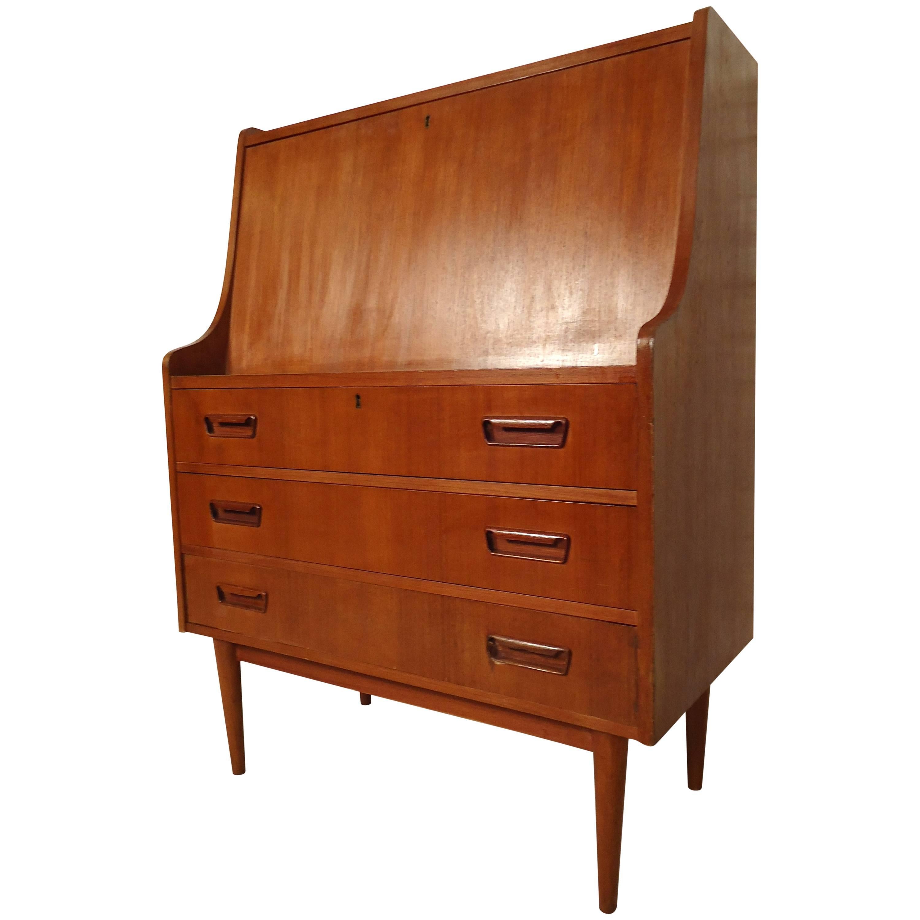Mid-Century Danish Drop Front Secretary
