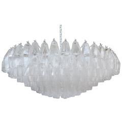 Monumental Clear Murano Glass Chandelier By Venini 5