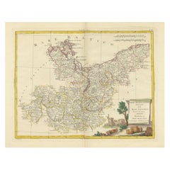 Carte vibrante de 1782 de l'Upper Saxony du Nord et de la côte baltique par Antonio Zatta
