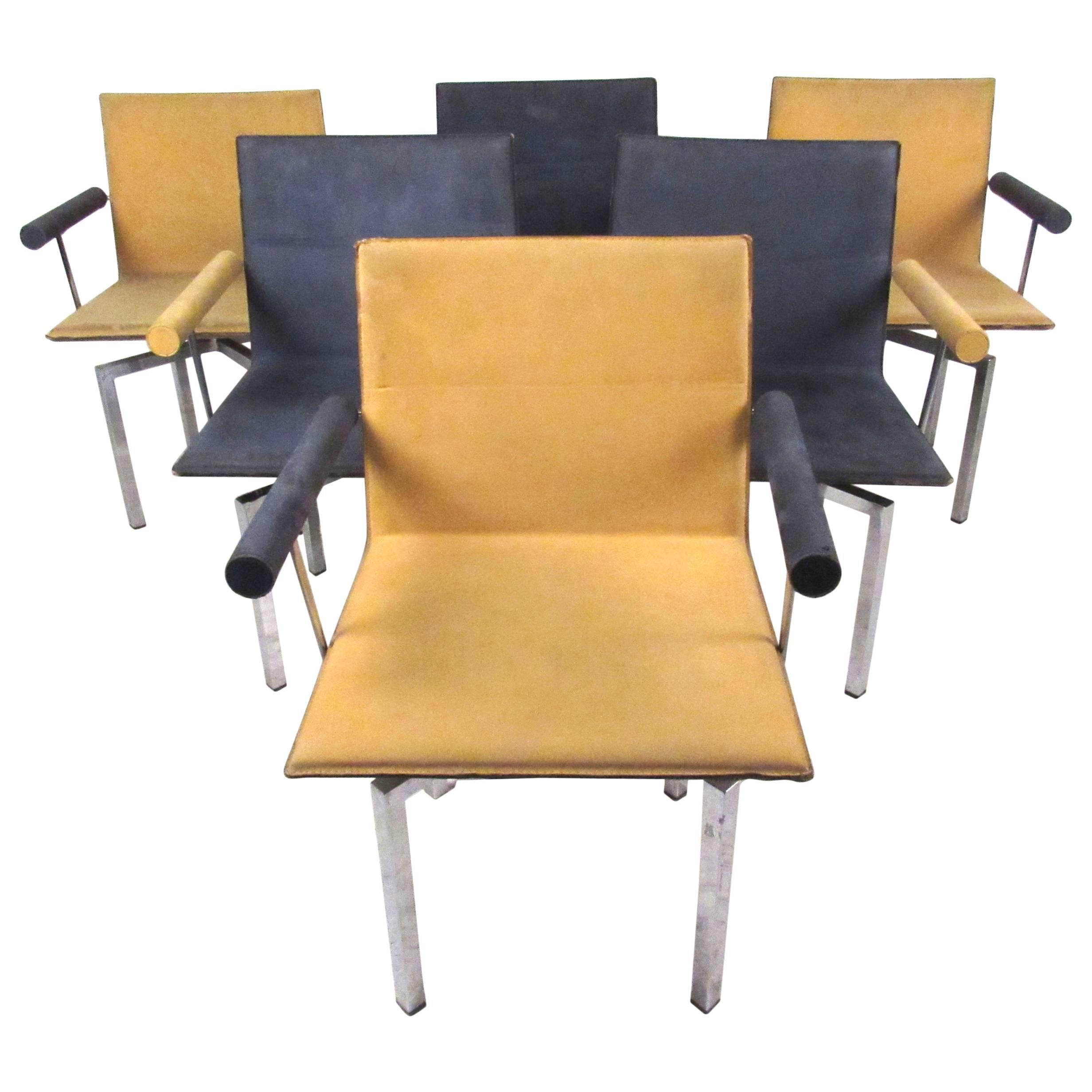 Vintage Memphis Style Swivel Dining Chairs