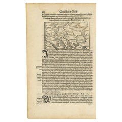 1574 Sebastian Münster Woodcut Map of Europe: Early View of the Continent