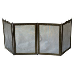 Antique French Napoleon III Fire Screen, 19th Century