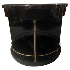 Mesa Demi Lune Estilo Art Déco Italiano Negro y Latón