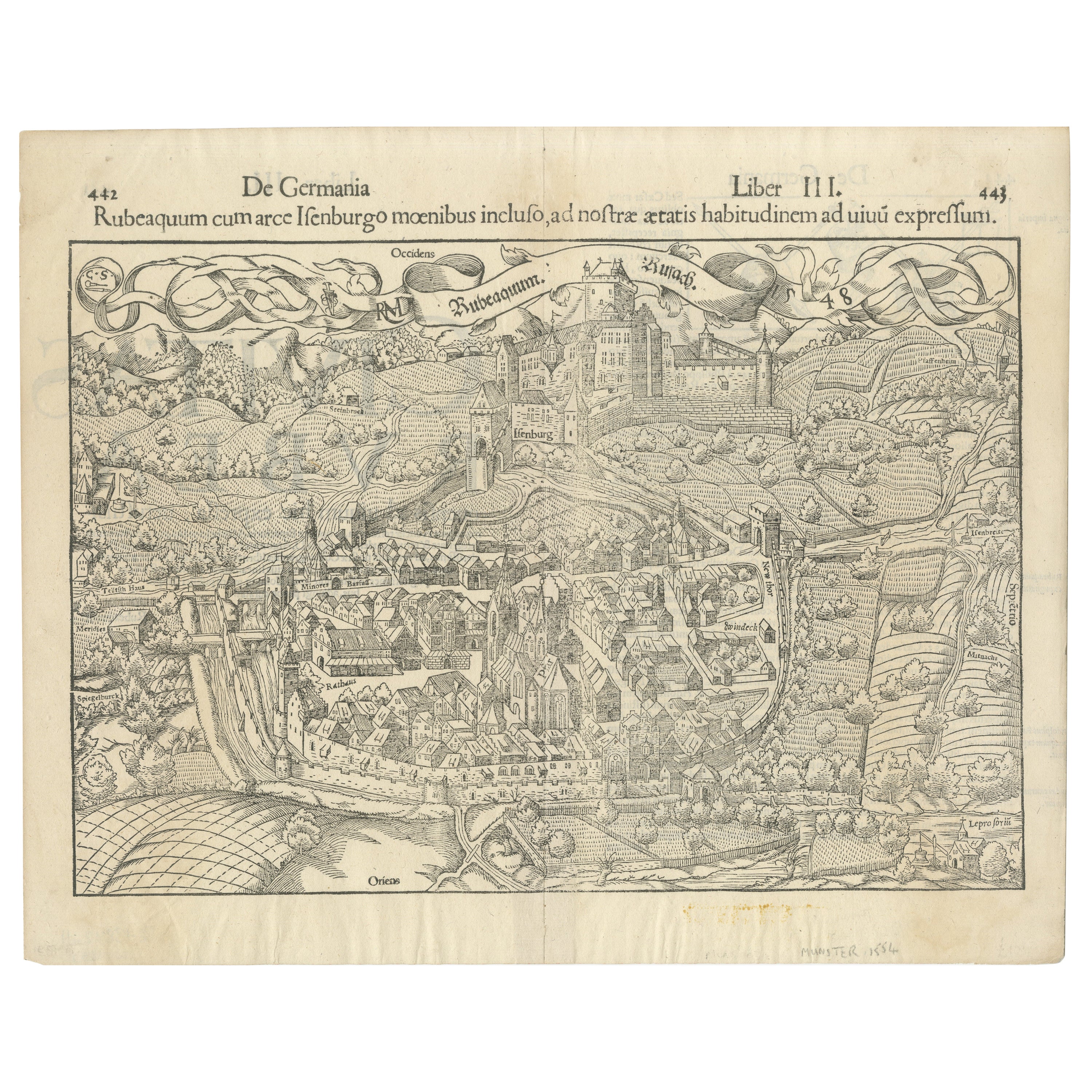 Early Birds View of Rouffach, France, par Sebastian Münster, 1554
