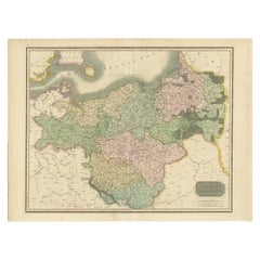 Prussian Dominions Map by John Pinkerton, 1818 - Detailed Copperplate Engraving