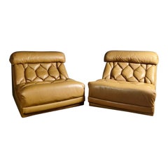 Pair Of Tetrad Leather Armchairs/Two Seater Sofa Mid Century Vintage Retro MCM