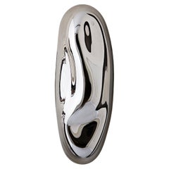 Lapis 6 Sculptural Silver Mirror with Handblown Glass by Homa