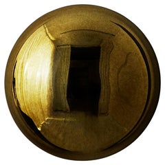 Lapis 26 Sculptural Gold Mirror with Handblown Glass by Homa