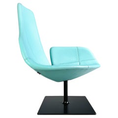 Original Moroso armchair leather blue turquoise Patricia Urquiola swivel