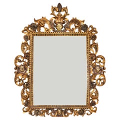 18th Century Portuguese Baroque Period Golden Gilt Mirror