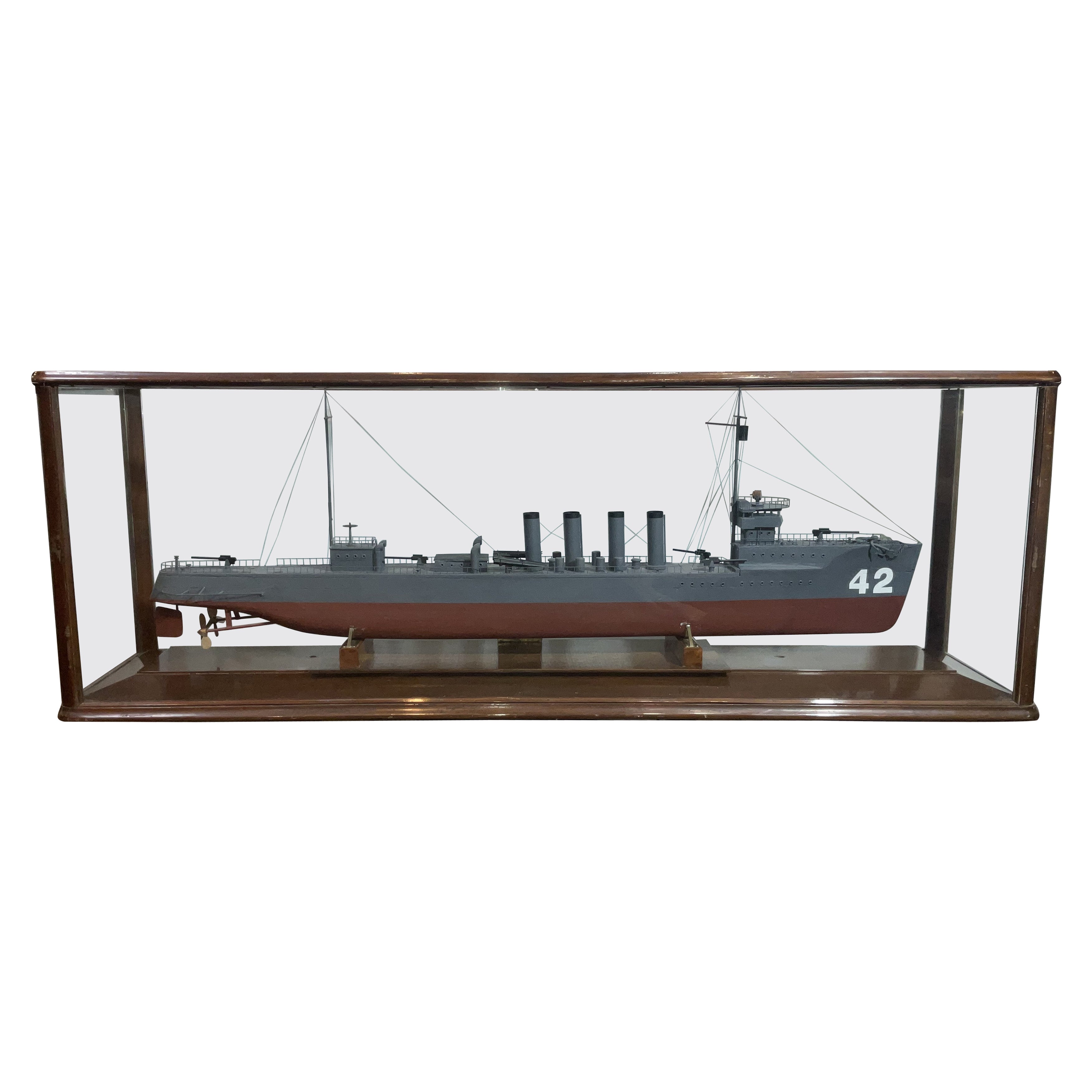 USS Jenkins Ship Model with Case